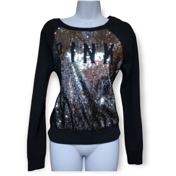 PINK! VICTORIA'S SECRET- BLING LIMITED EDITION SEQUINED OMBRE STYLE SWEATER - Picture 9 of 16